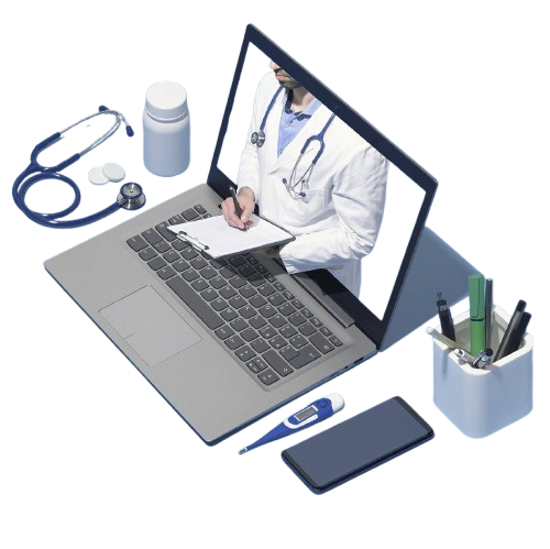Online doctor consultation illustration